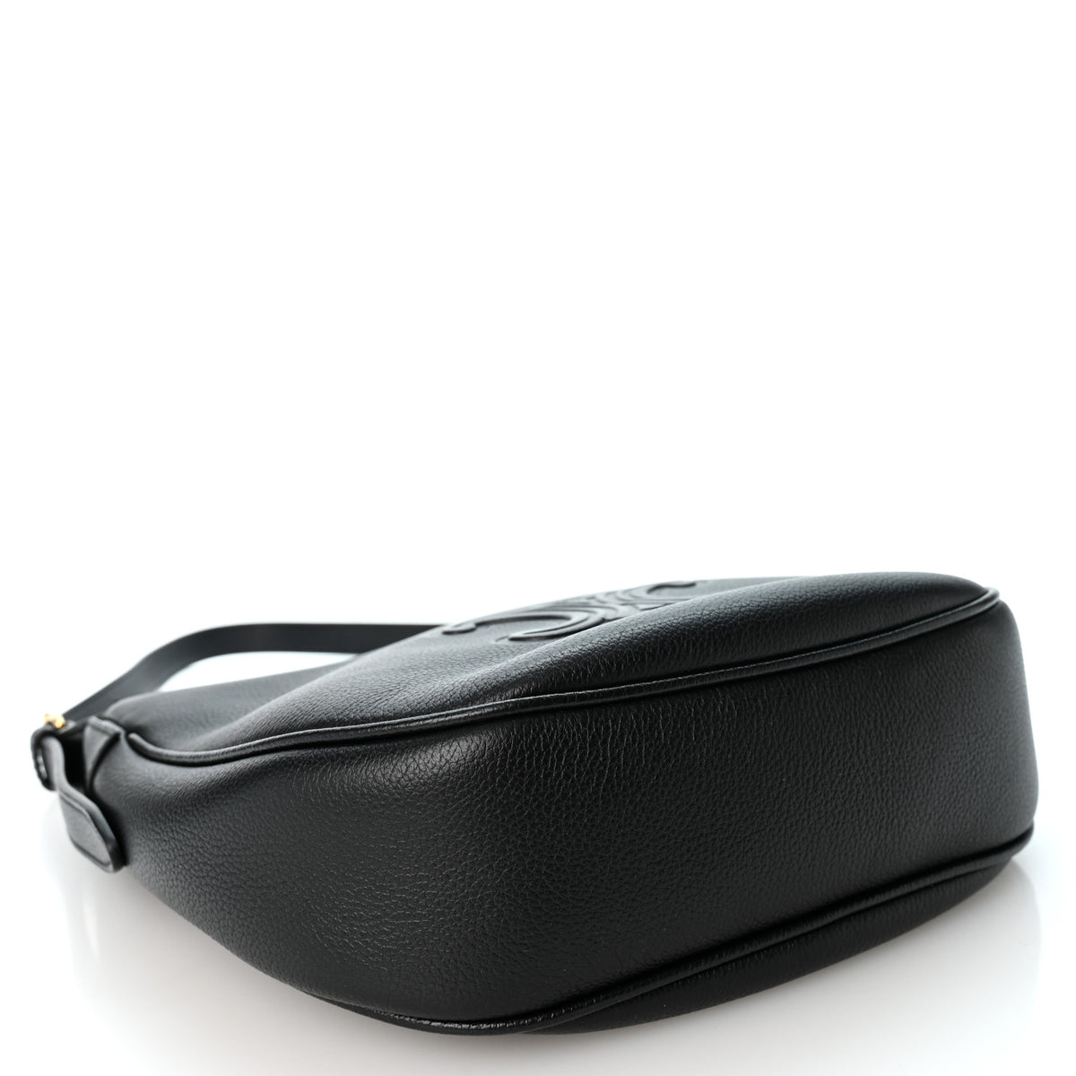 Supple Calfskin Cuir Triomphe Small Heloise Shoulder Bag Black