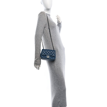 Chanel Lambskin Quilted Mini Square Flap Dark Blue 2 of 10