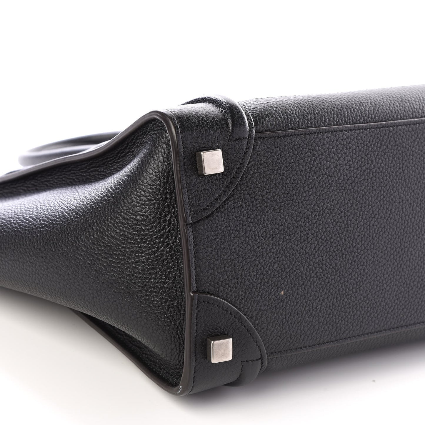 Drummed Calfskin Micro Luggage Black