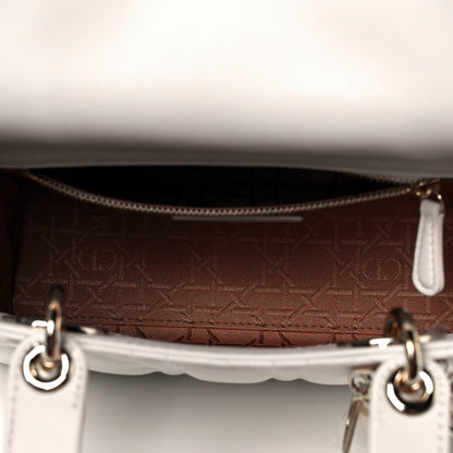 Christian Dior Lambskin Cannage Small Lady Dior White 4 of 9