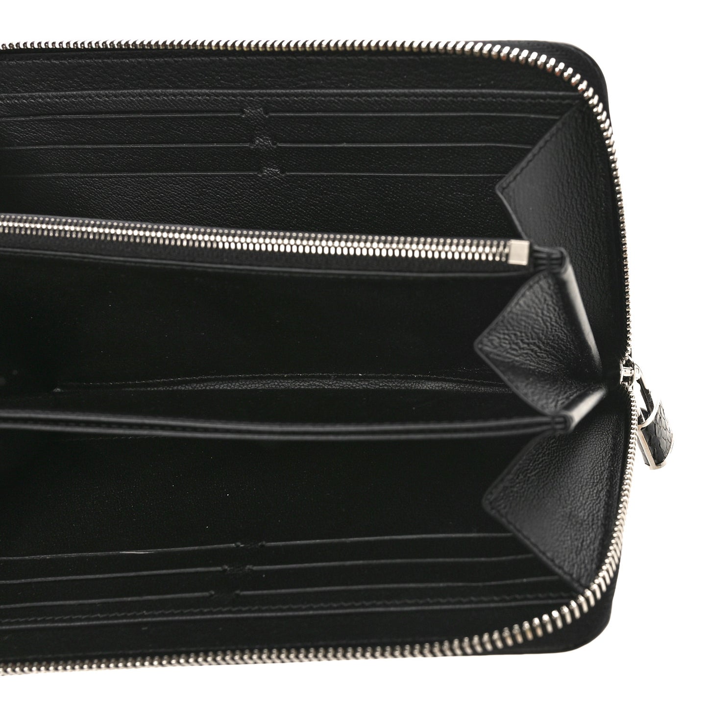 Snakeskin Monogram Zippy Padlock Wallet Black