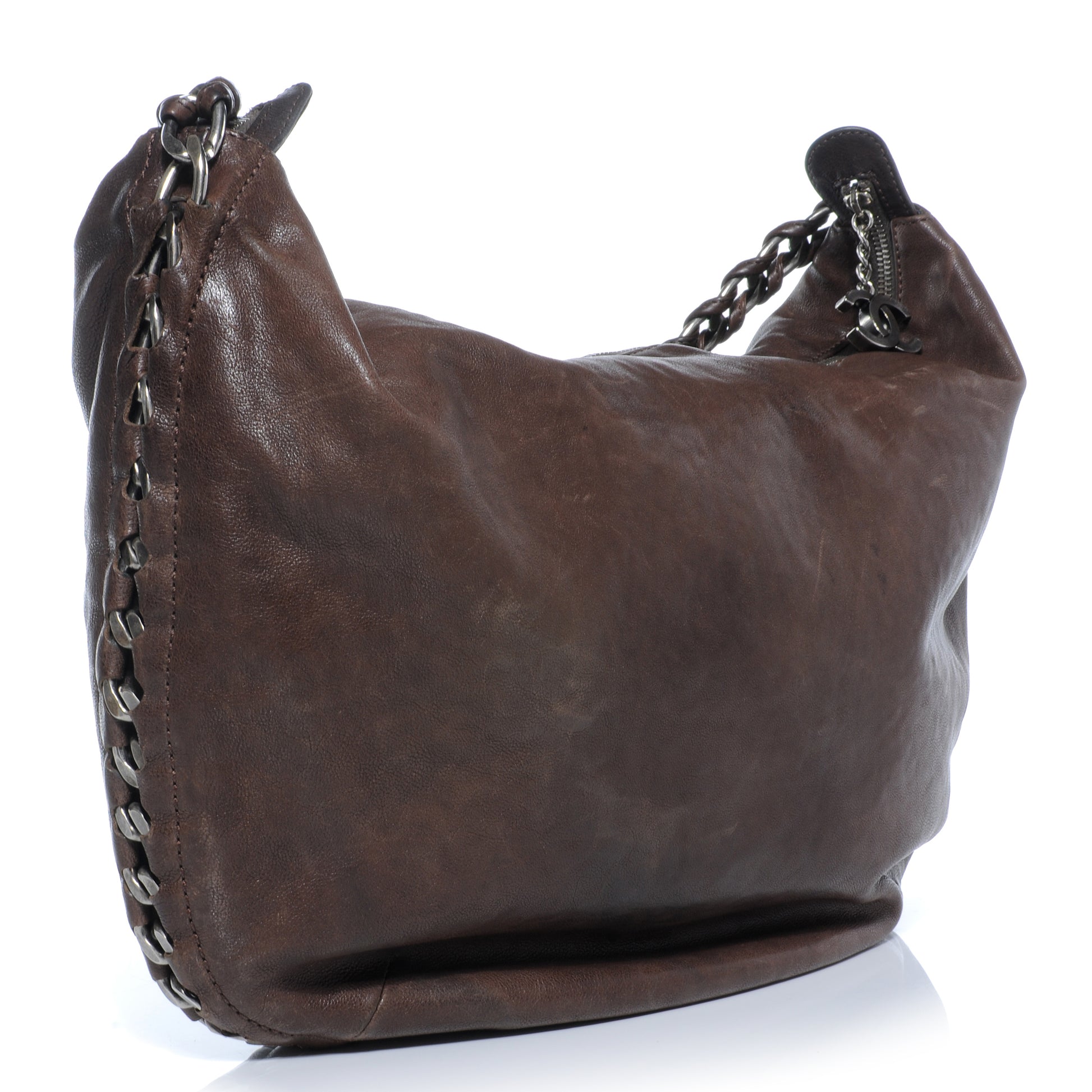 Chanel Leather Modern Chain Hobo Brown 3 of 8