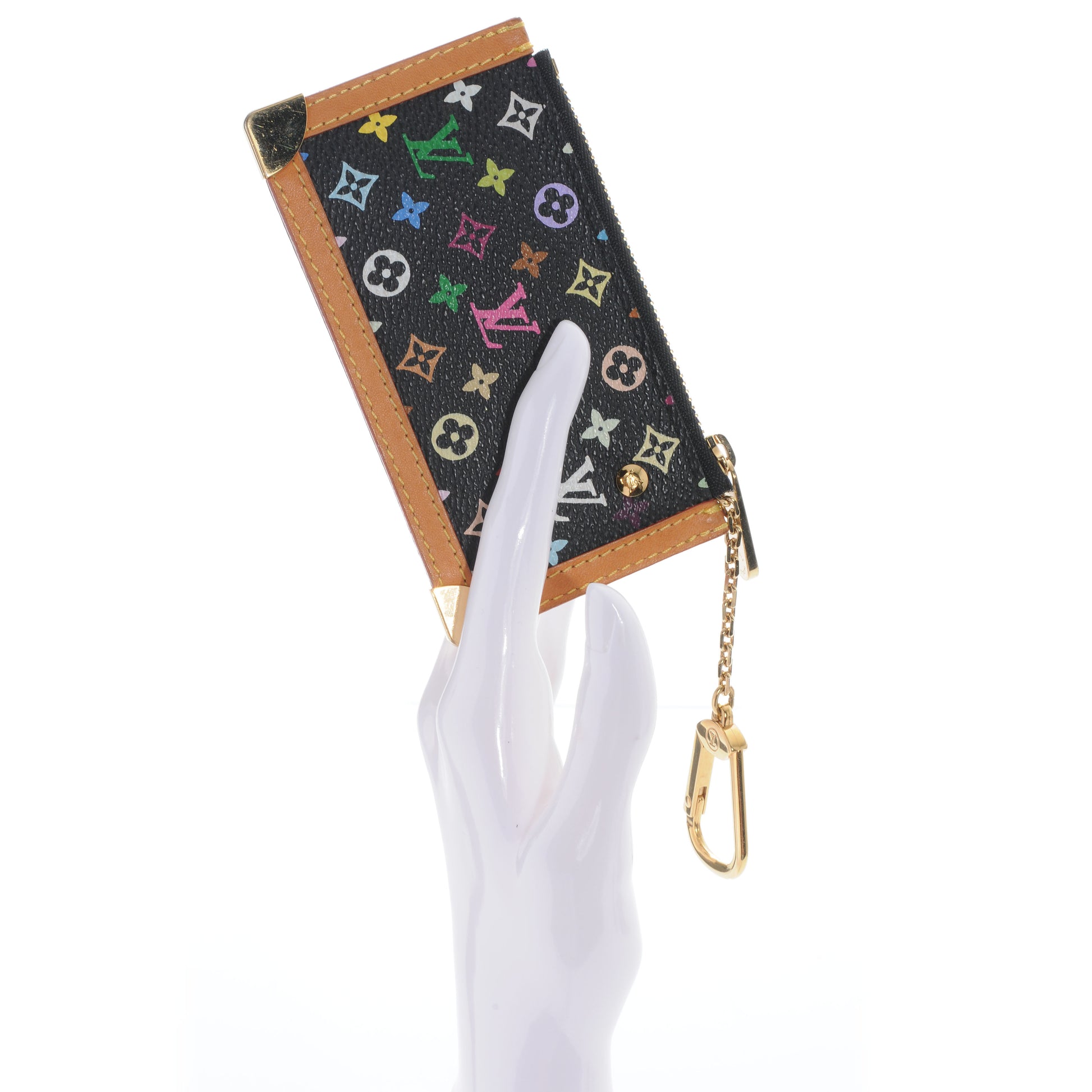 Louis Vuitton Monogram Multicolor Key Pouch Black 2 of 6