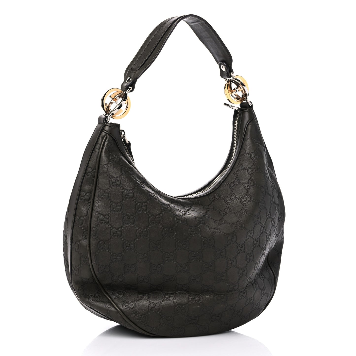 Guccissima Medium GG Twins Hobo Olive Green