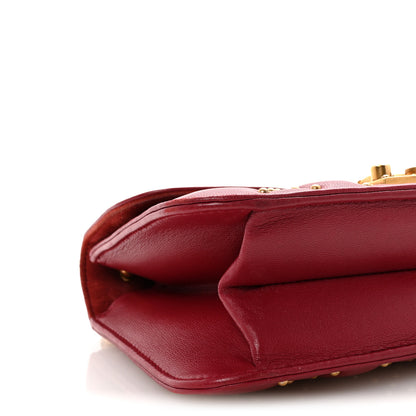 Christian Dior Lambskin Cannage Studded Small Dioraddict Flap Bag Red 8 of 9