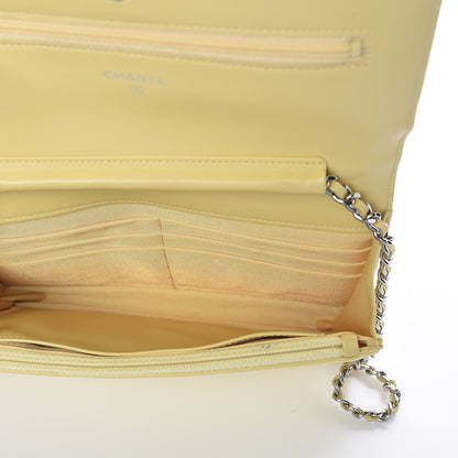 Chanel Patent CC Compact Wallet on Chain WOC Yellow 5 of 16