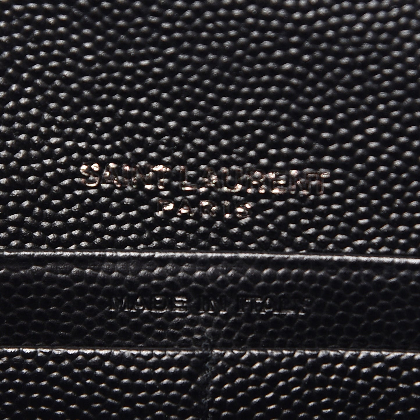 Grain De Poudre Matelasse Chevron Monogram Envelope Chain Wallet Black