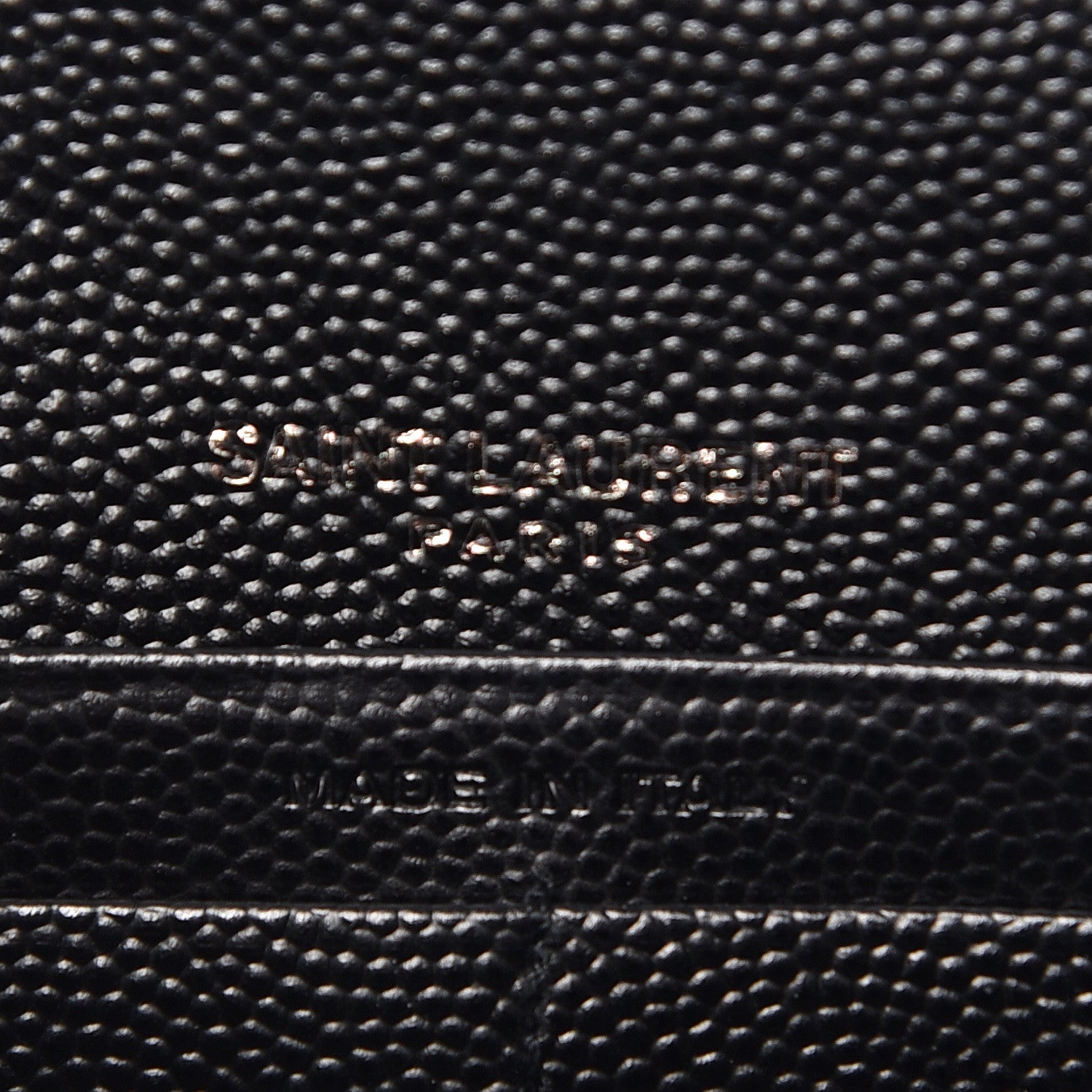 Saint Laurent Grain De Poudre Matelasse Chevron Monogram Envelope Chain Wallet Black 6 of 11