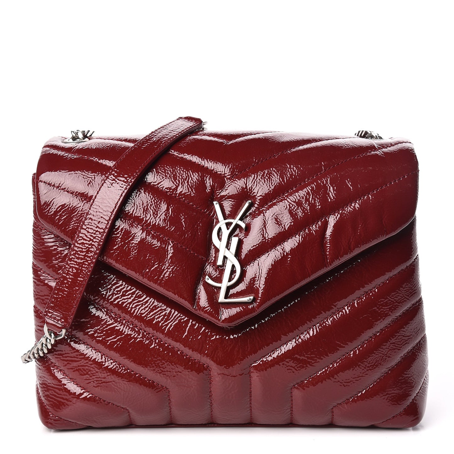 Patent Y Quilted Monogram Small Loulou Chain Satchel Palissandre