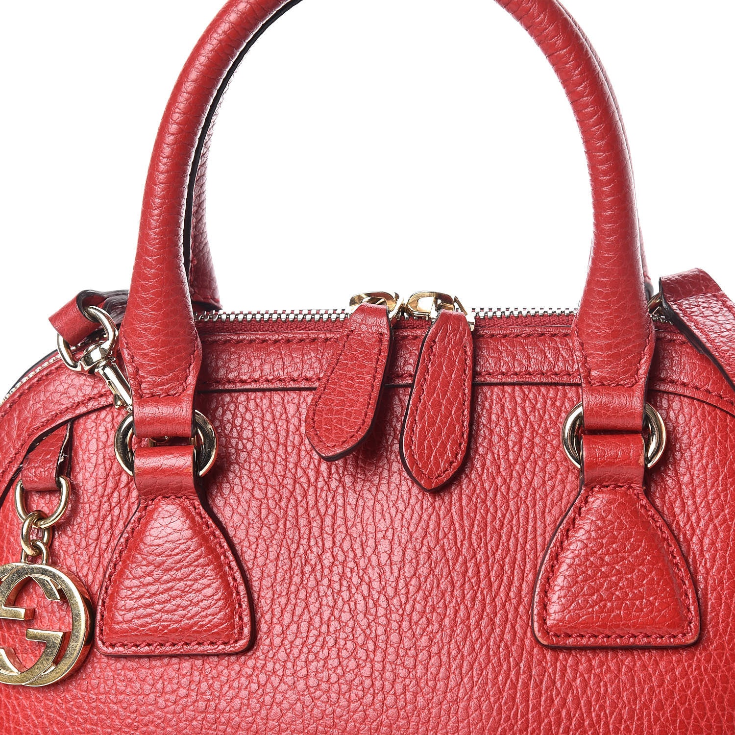 Gucci Dollar Calfskin Small GG Charm Dome Bag Red 18 of 18