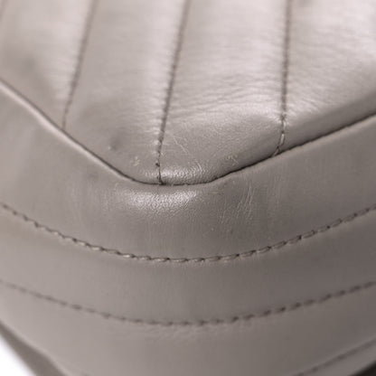 Chanel Calfskin Chevron Quilted Large Statement Flap Grey 10 of 21