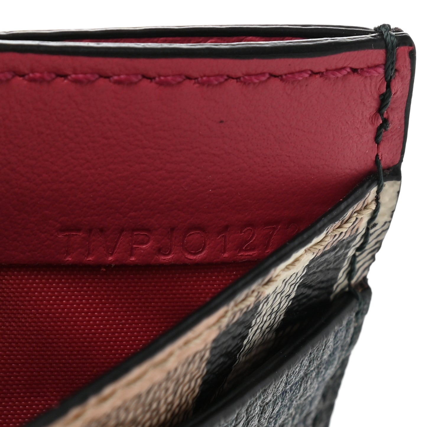 Calfskin Haymarket Check Cat Appliqué Card Case Multicolor