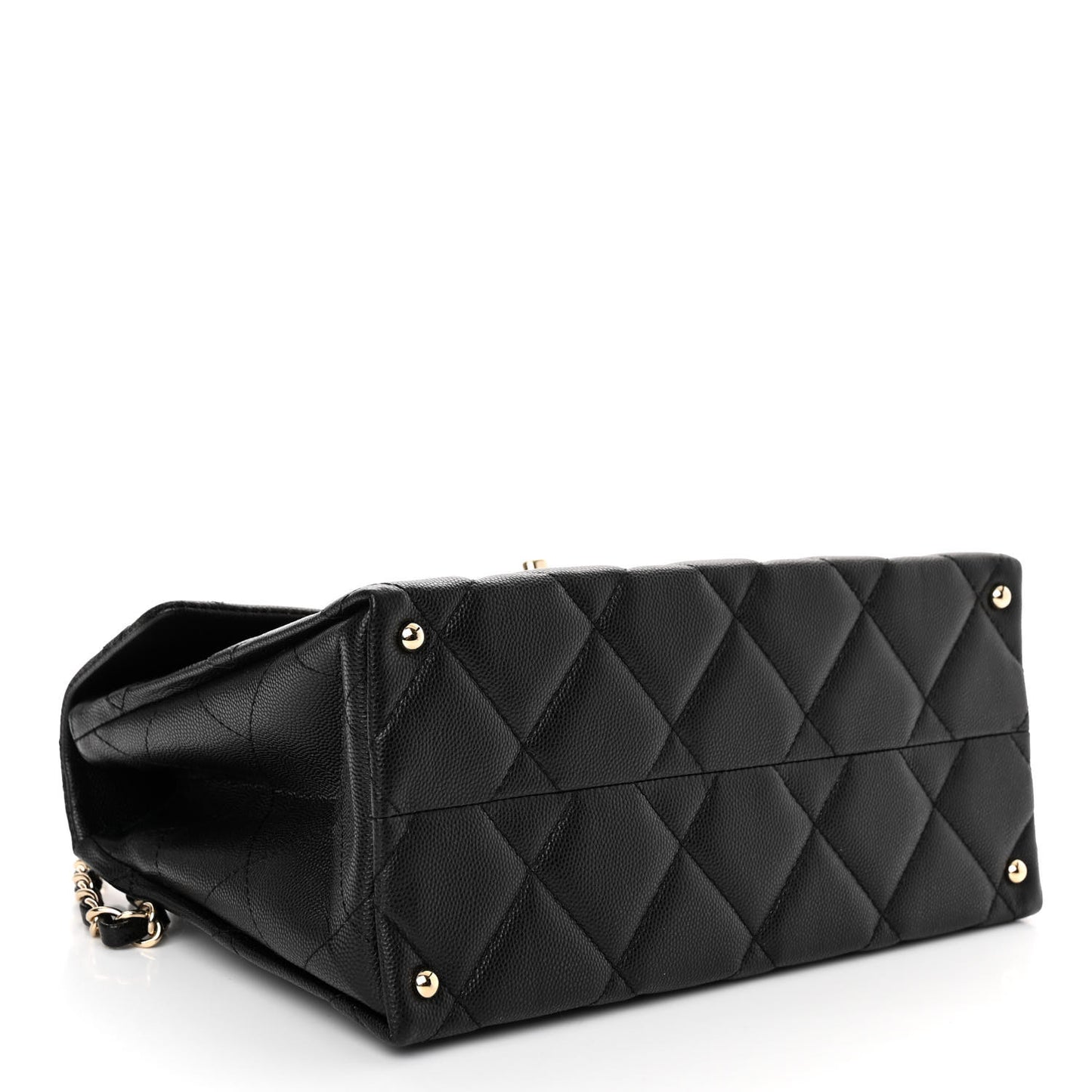 Caviar Quilted Medium Retro Twist Top Handle Flap Black