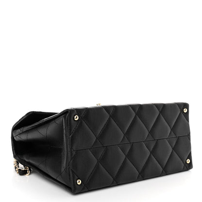 Chanel Caviar Quilted Medium Retro Twist Top Handle Flap Black 4 of 10