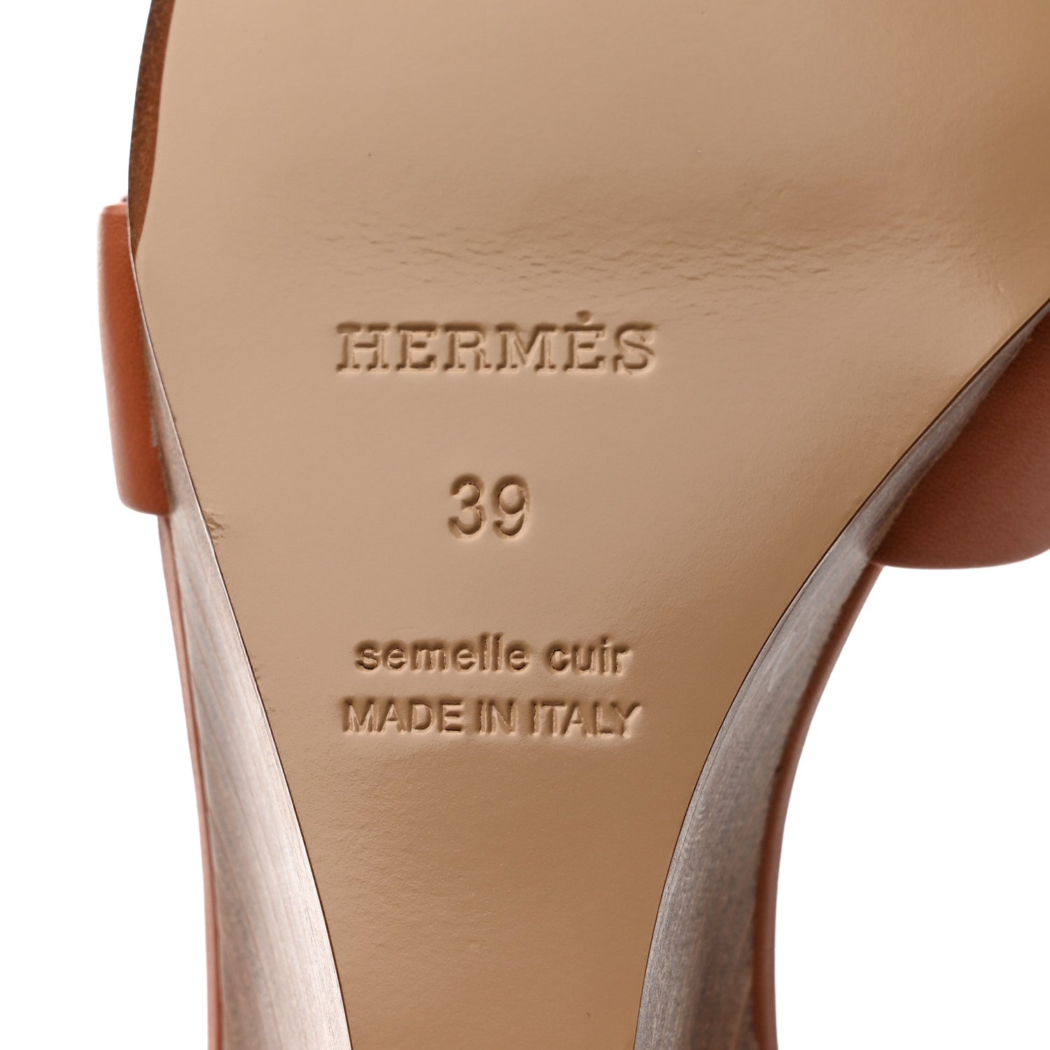 Hermes Calfskin Legend Wedge Sandals 39 Rouge Blush 9 of 10