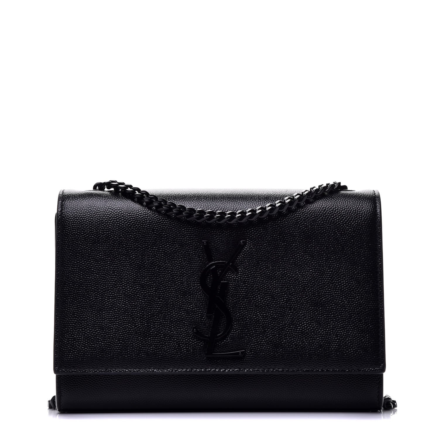 Saint Laurent Grain De Poudre Small Monogram Kate Satchel Black 1 of 8