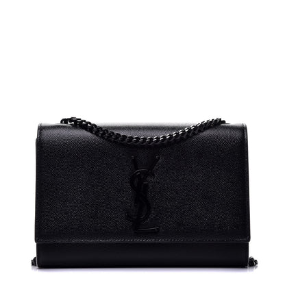 Saint Laurent Grain De Poudre Small Monogram Kate Satchel Black 1 of 8