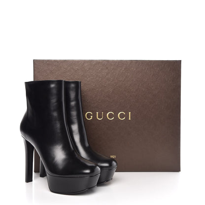 Gucci Malaga Kid Leila Platform Ankle Boots 39 Black 9 of 9