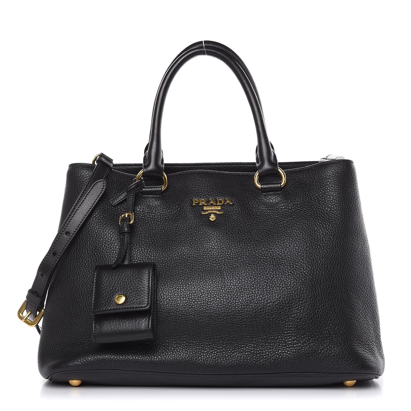 Vitello Daino Top Handle Tote Black