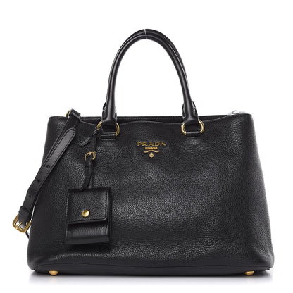Prada Vitello Daino Top Handle Tote Black 1 of 10