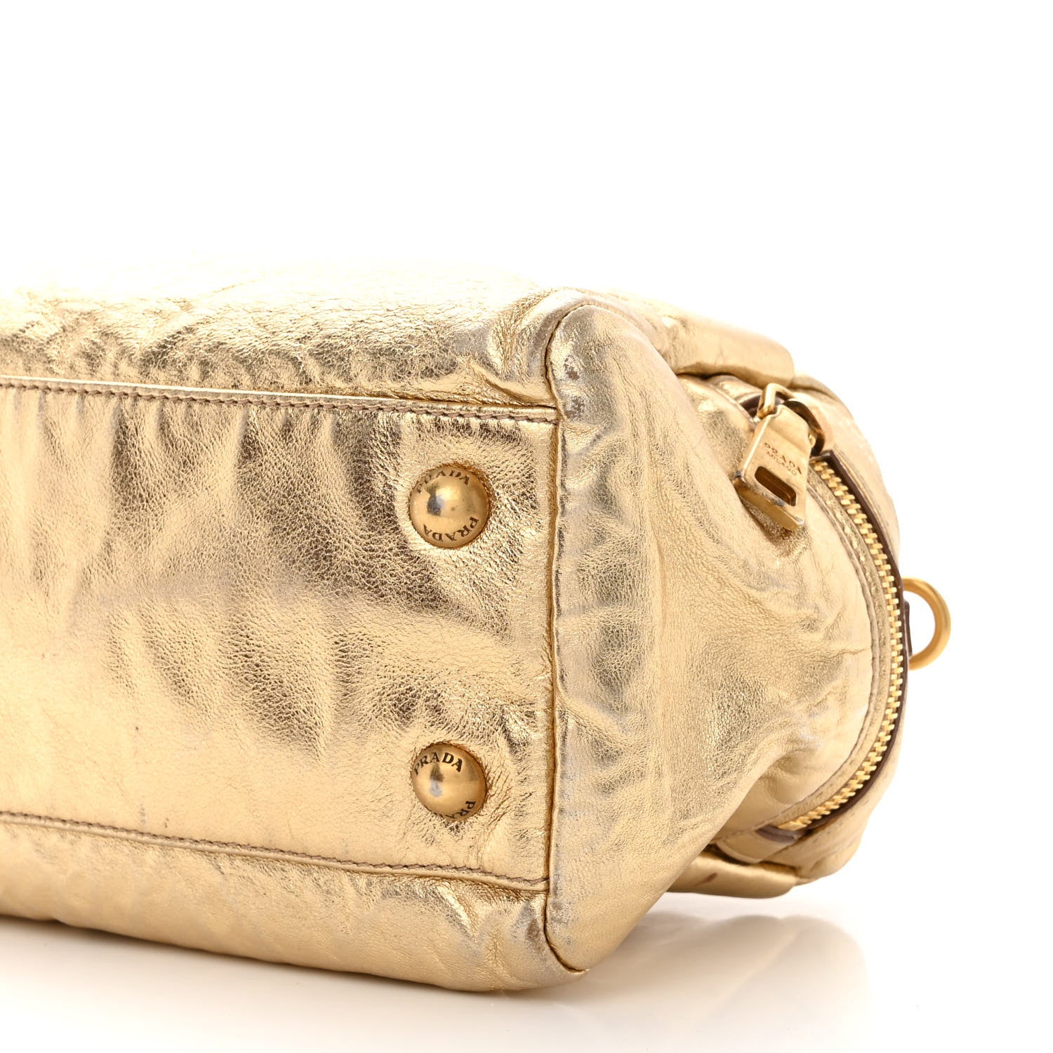 Prada Metallic Nappa Shoulder Bag Platino 14 of 19