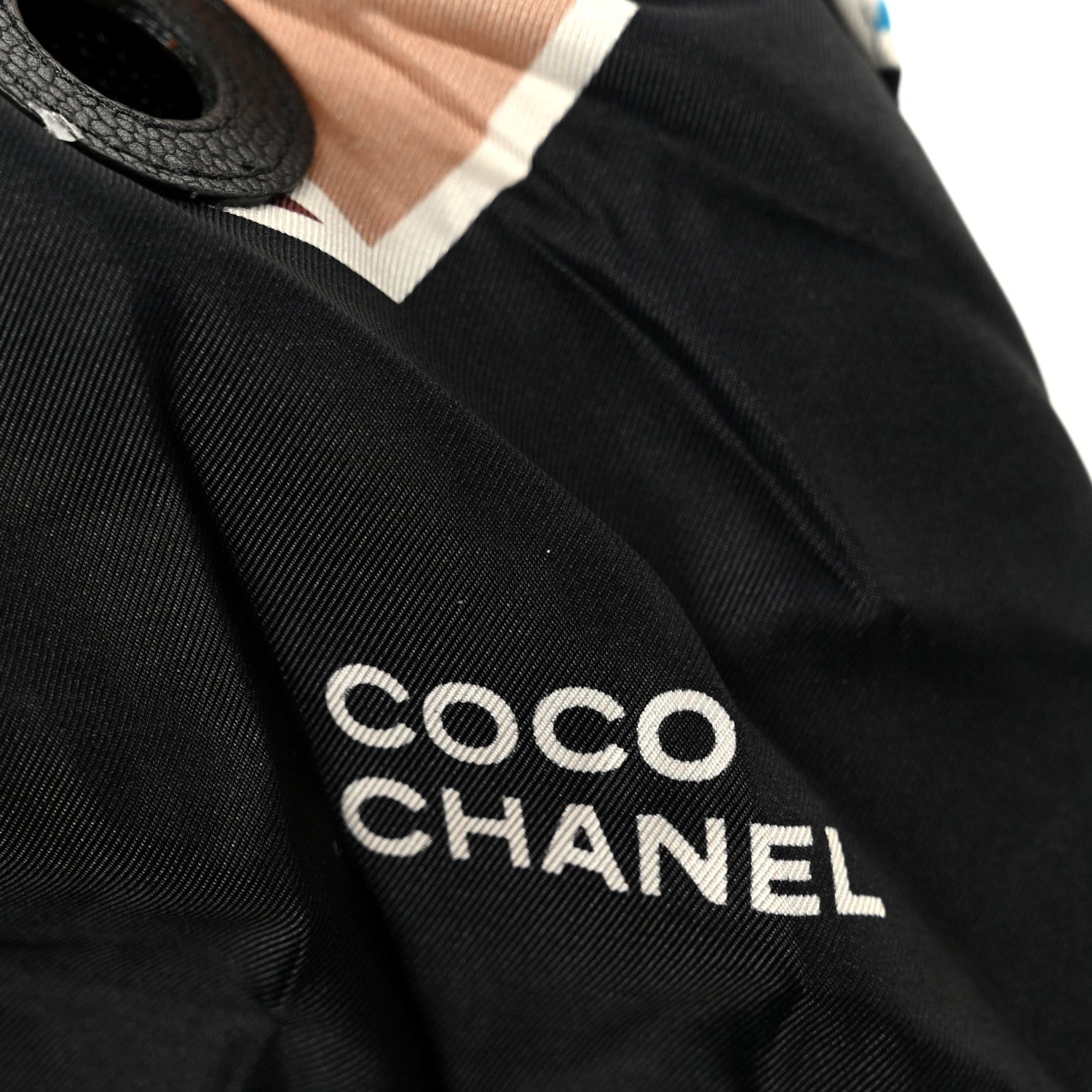 Chanel Caviar Fabric Foldable Tote Bag With Chain Black Multicolor 13 of 20