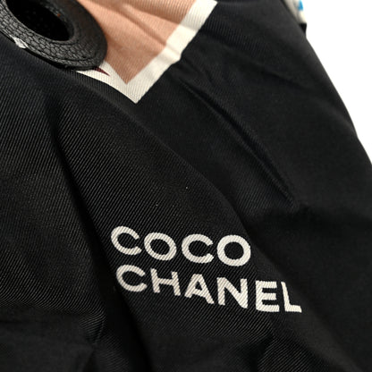 Chanel Caviar Fabric Foldable Tote Bag With Chain Black Multicolor 13 of 20