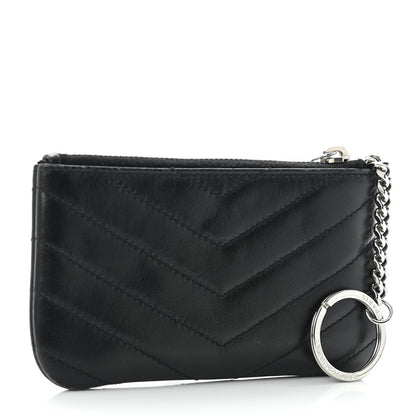 Saint Laurent Calfskin Matelasse Monogram Key Pouch Black 5 of 9
