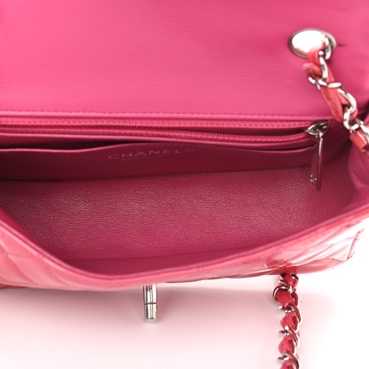 Chanel Patent Quilted Mini Rectangular Flap Pink 4 of 13