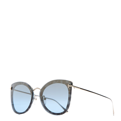 Tom Ford Charlotte Sunglasses TF657 Blue Havana 1 of 8
