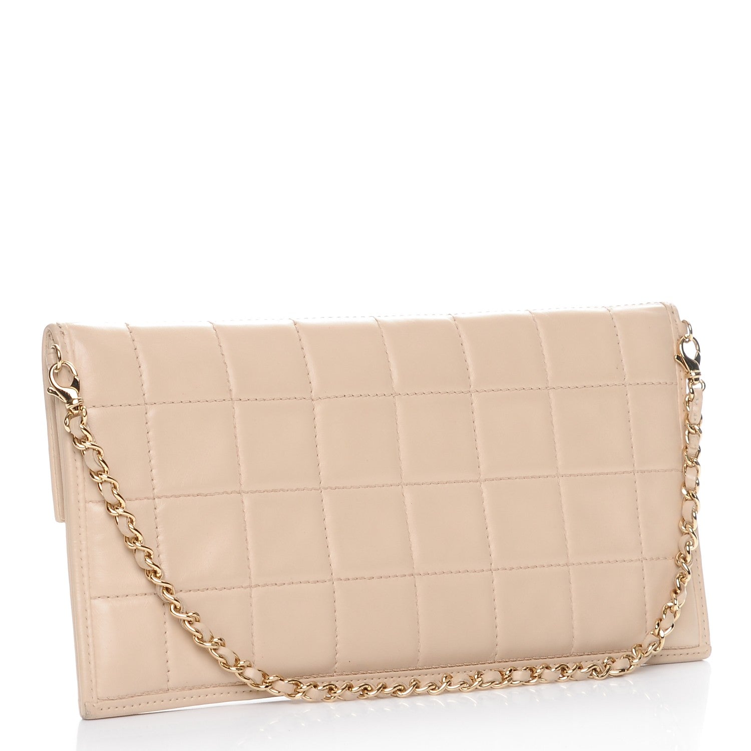 Chanel Lambskin Chocolate Bar Convertible Clutch Beige 3 of 10