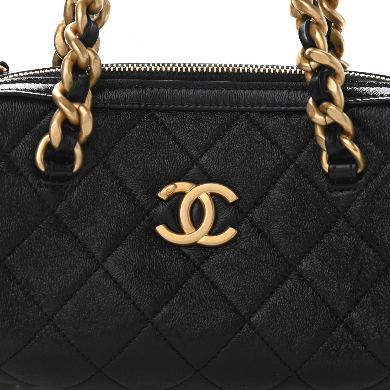 Chanel Shiny Lambskin Quilted Small Fashion Therapy Bowling Bag Black 8 of 11