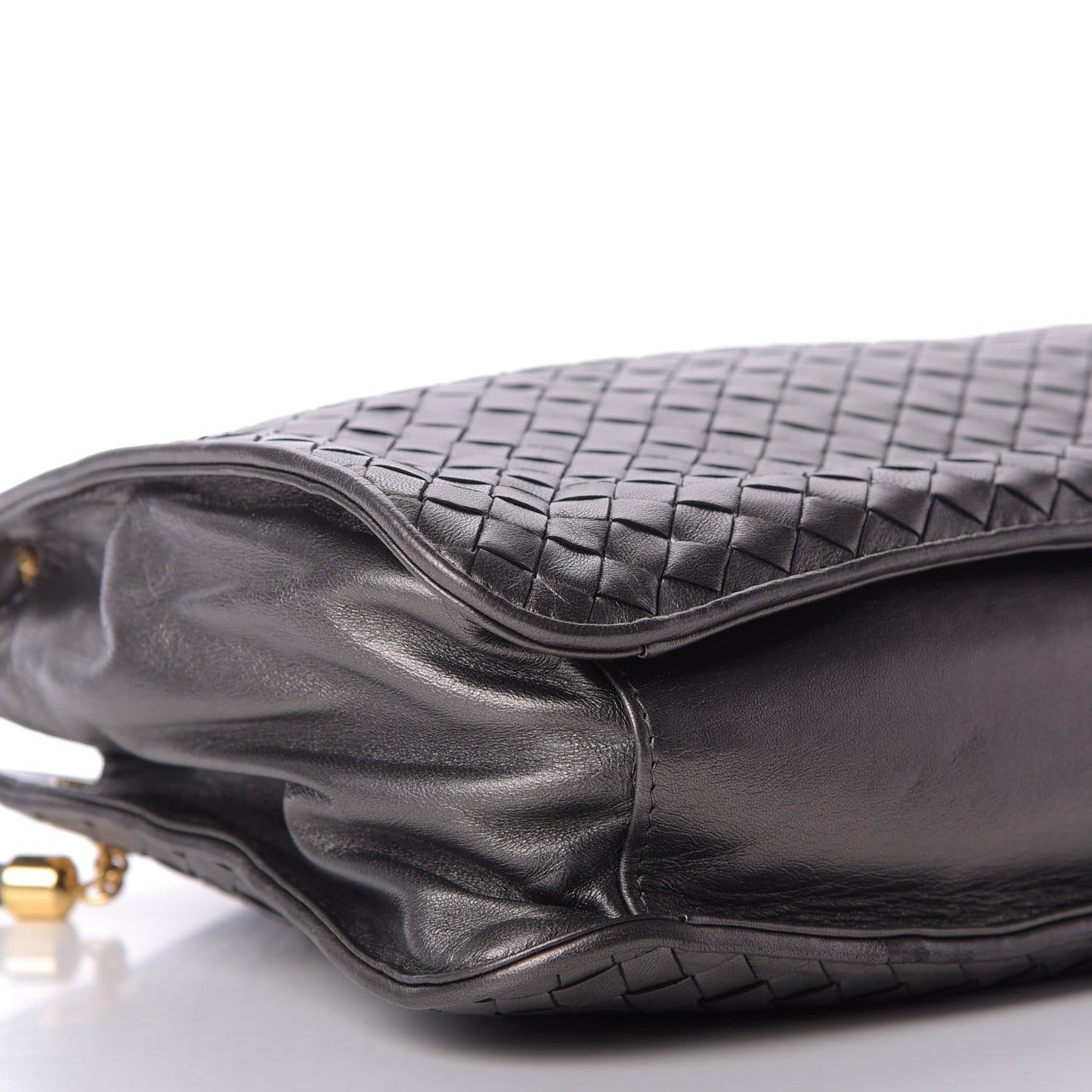 Metallic Nappa Intrecciato Shoulder Bag Bronze