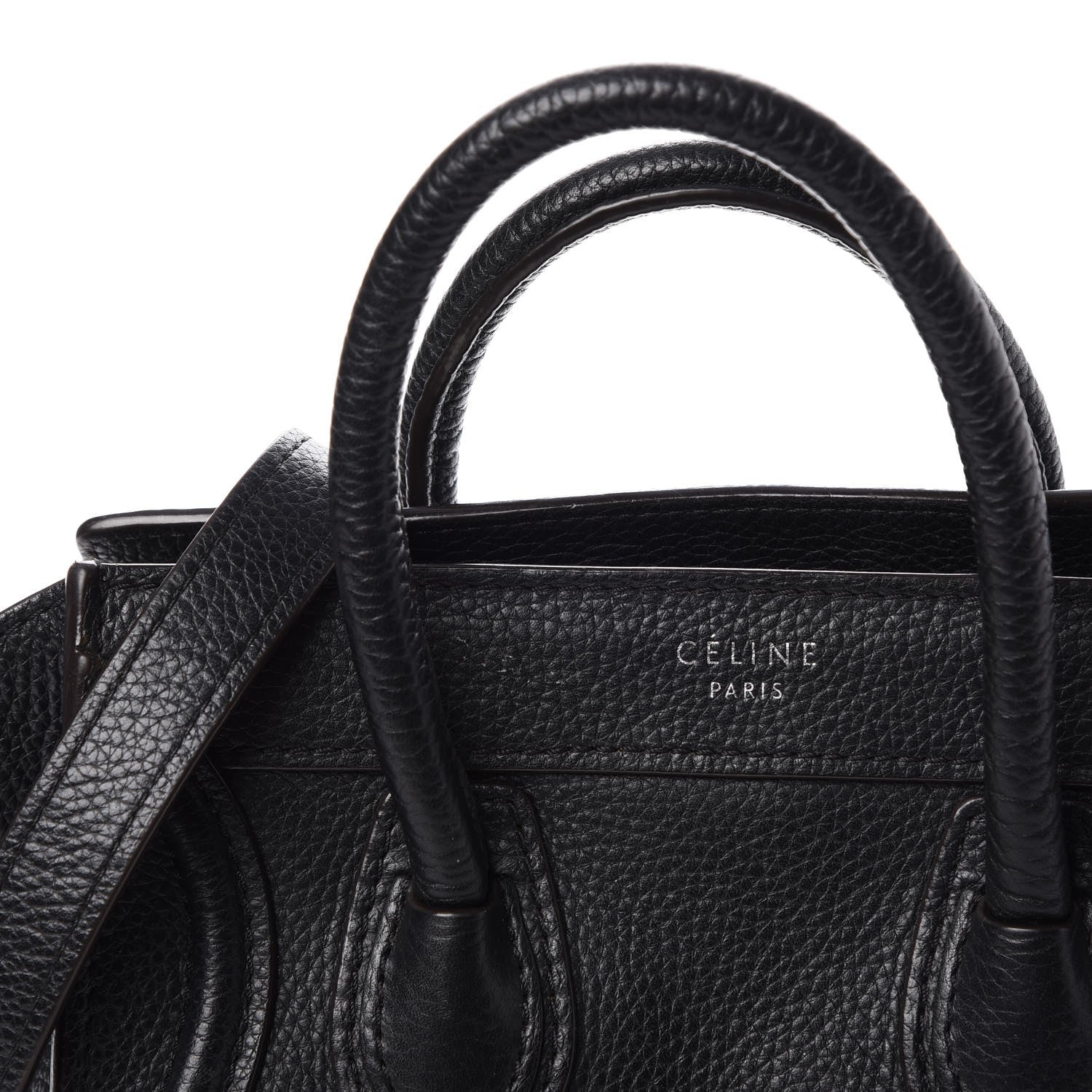 Celine Drummed Calfskin Nano Luggage Black 8 of 15