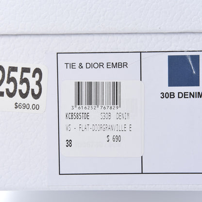 Christian Dior Canvas Tie and Dior Embroidered Granville 15mm Espadrilles 38 Denim 9 of 9
