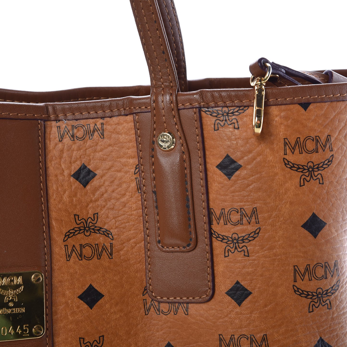 Visetos Medium Liz Reversible Shopper Tote Cognac