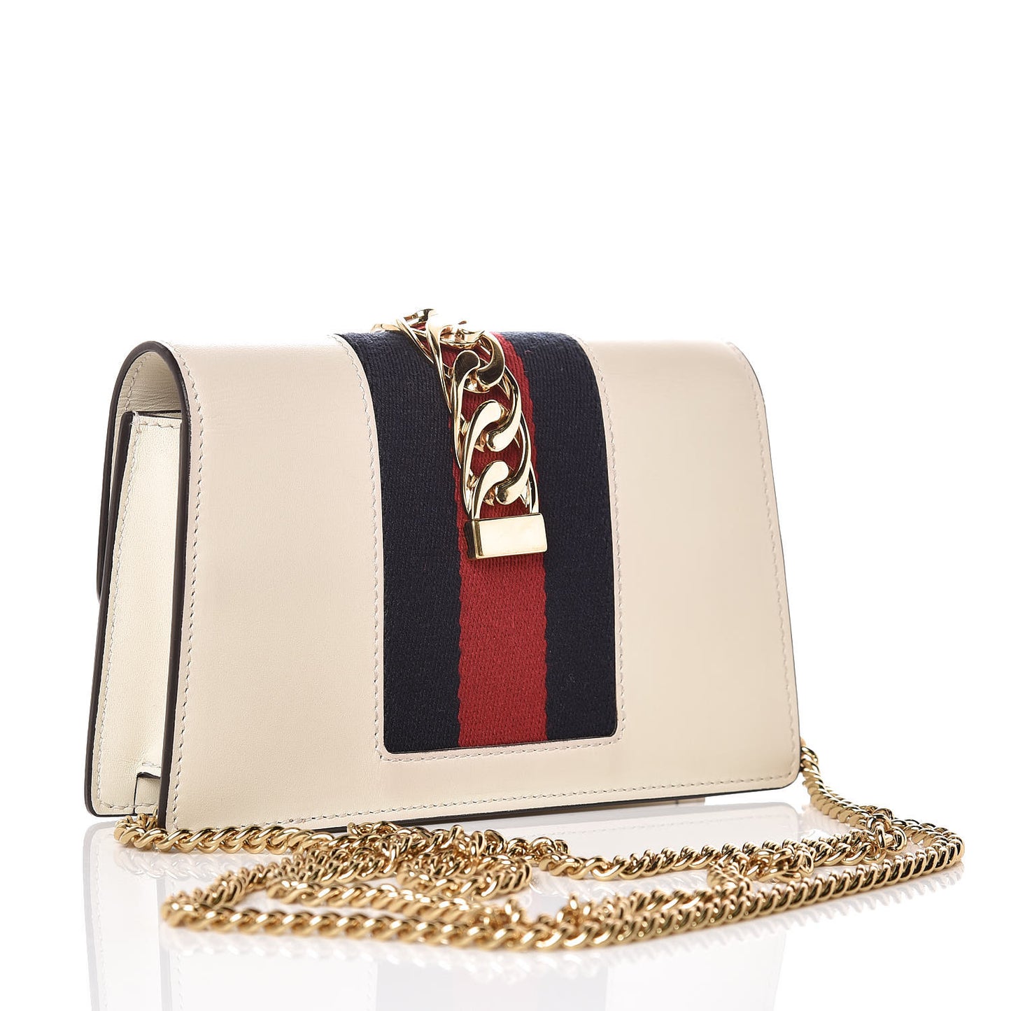 Calfskin Super Mini Sylvie Chain Shoulder Bag White