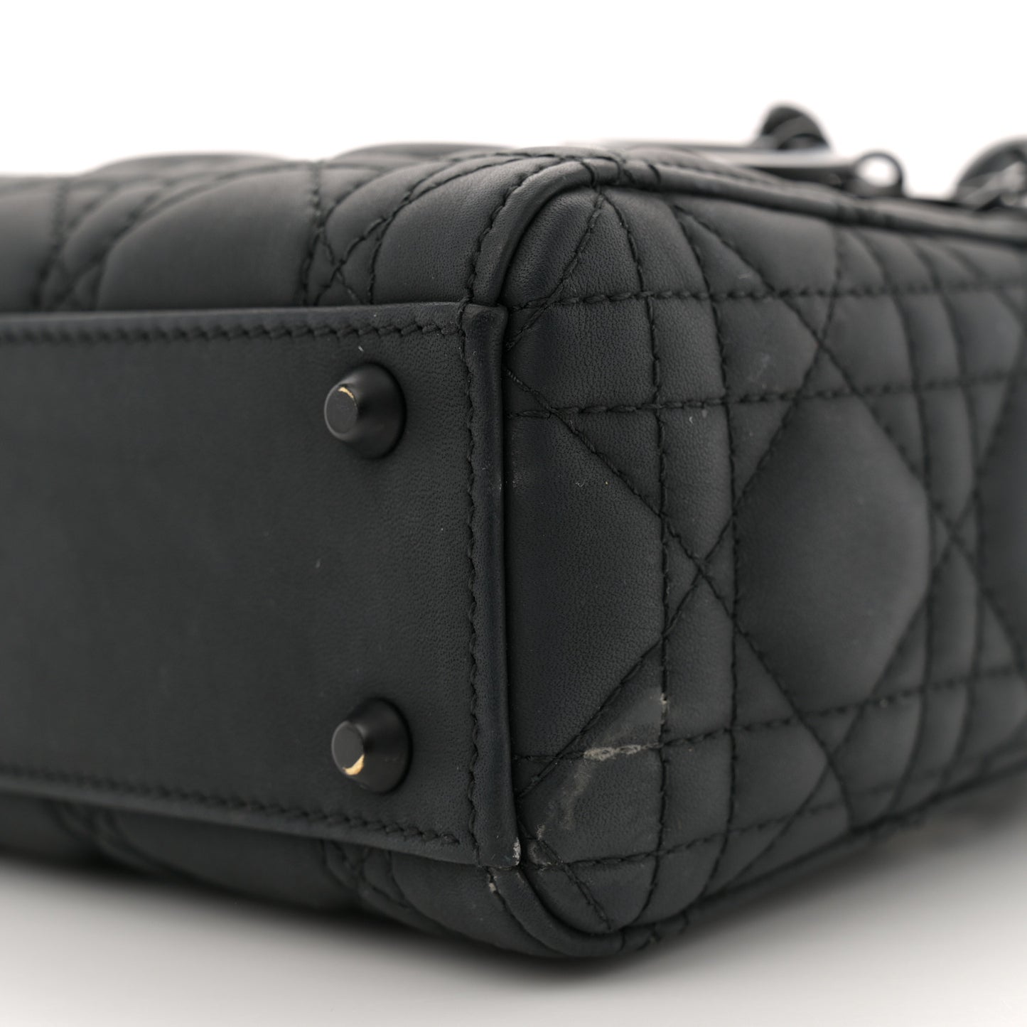 Ultra Matte Calfskin Cannage Mini Lady Dior Black