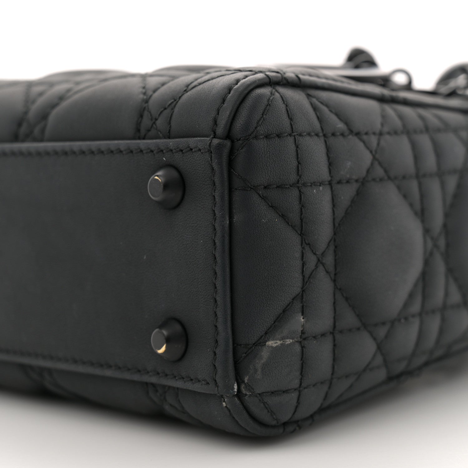 Christian Dior Ultra Matte Calfskin Cannage Mini Lady Dior Black 10 of 12