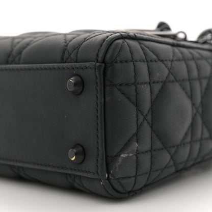Christian Dior Ultra Matte Calfskin Cannage Mini Lady Dior Black 10 of 12