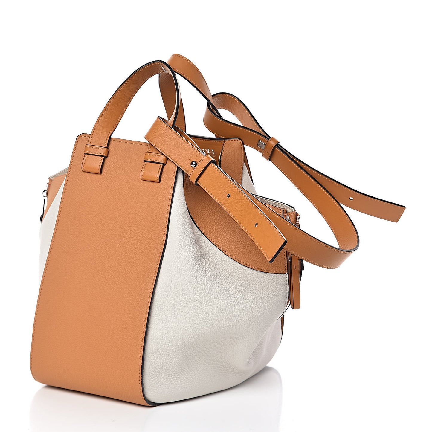 Calfskin Medium Hammock Shoulder Bag Tan White