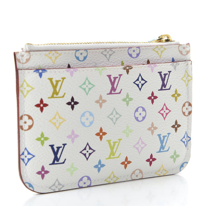Louis Vuitton Monogram Multicolor Key Pouch White Litchi 3 of 9