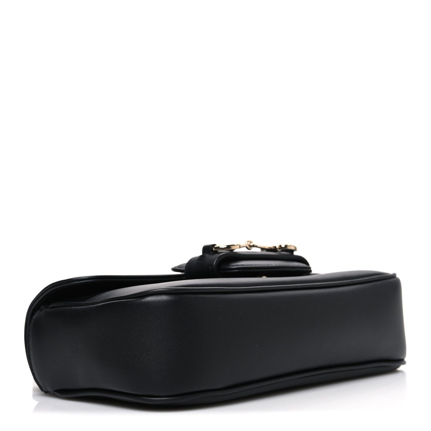 Calfskin Horsebit 1955 Small Soft Top Handle Shoulder Bag Black