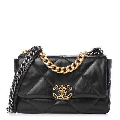 Chanel Goatskin Quilted Medium Chanel 19 Flap Black 1 of 11