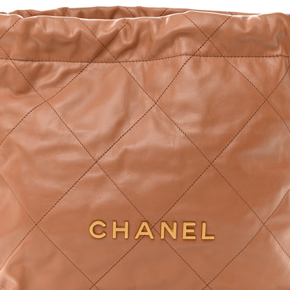 Chanel Shiny Calfskin Quilted Small Chanel 22 Camel 9 of 11