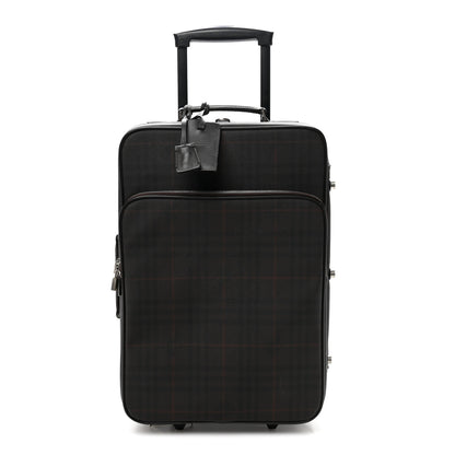 Burberry Smoked Haymarket Check Carry-On Suitcase Chocolate 1 of 12