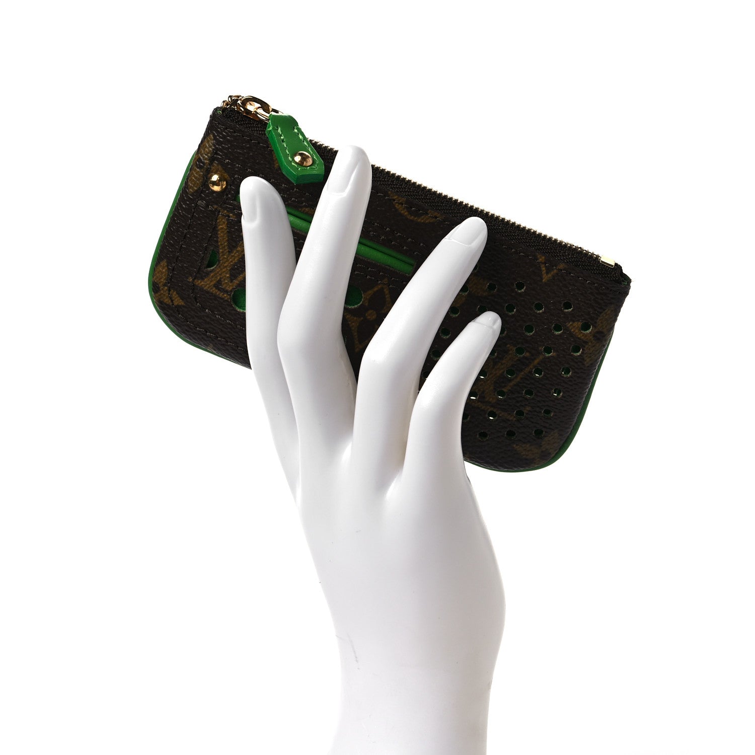 Louis Vuitton Monogram Perforated Key Pouch Green 2 of 8