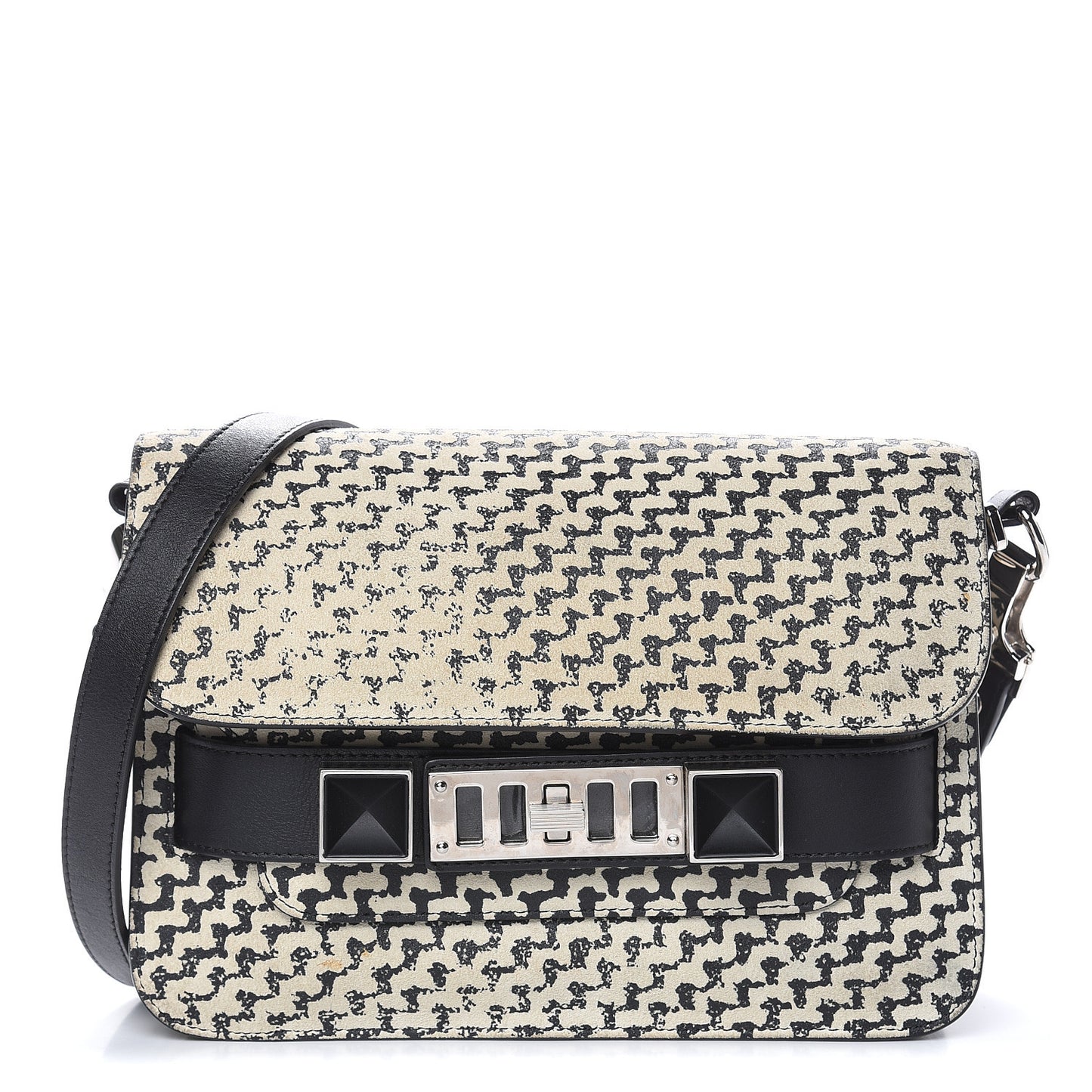 Suede Tweed Print Mini PS11 Classic Shoulder Bag Off White