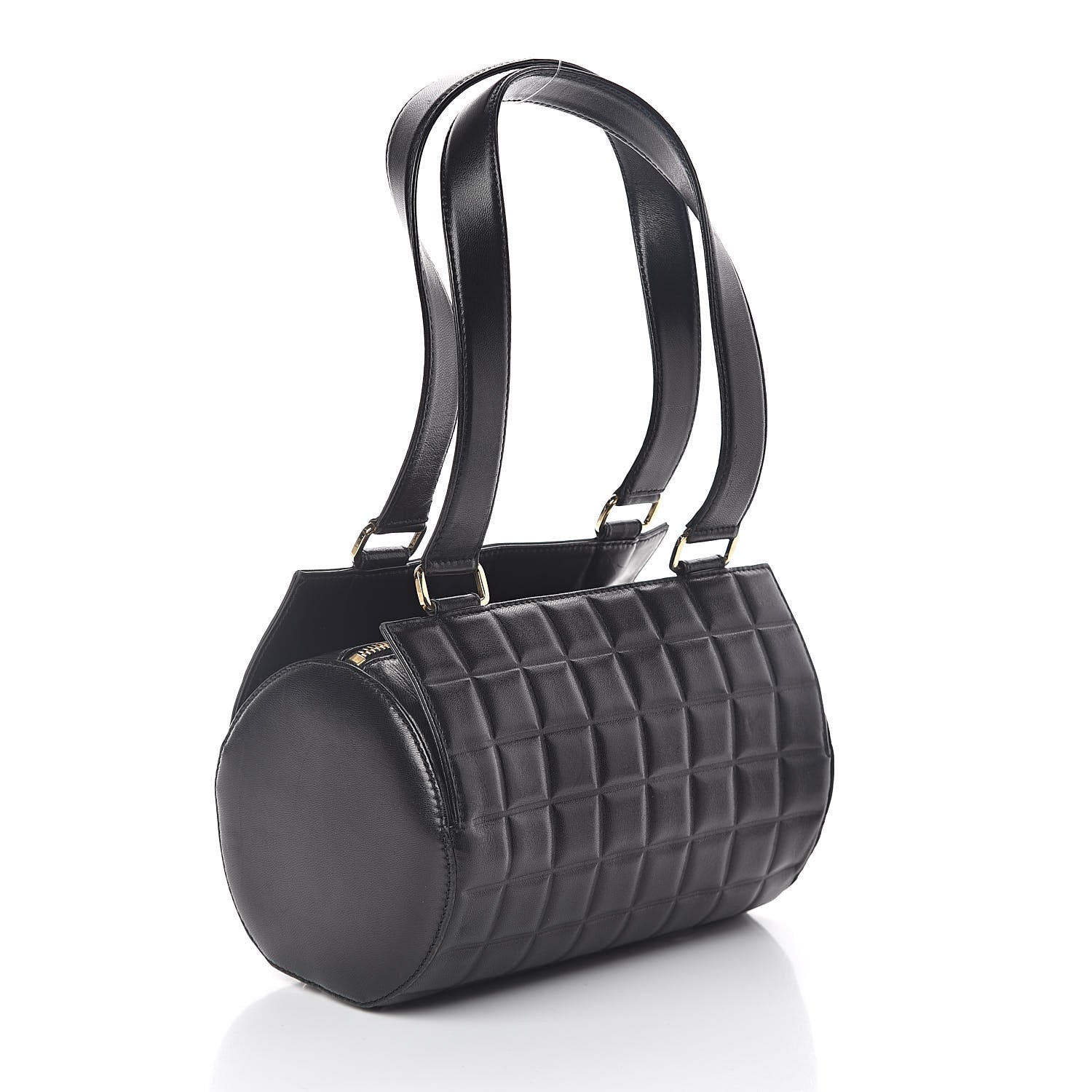 Chanel Lambskin Chocolate Bar Quilted CC Shoulder Bag Black 3 of 10
