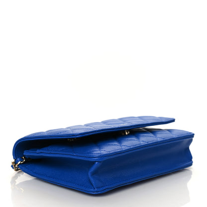 Chanel Caviar Quilted Wallet On Chain WOC Blue 3 of 10